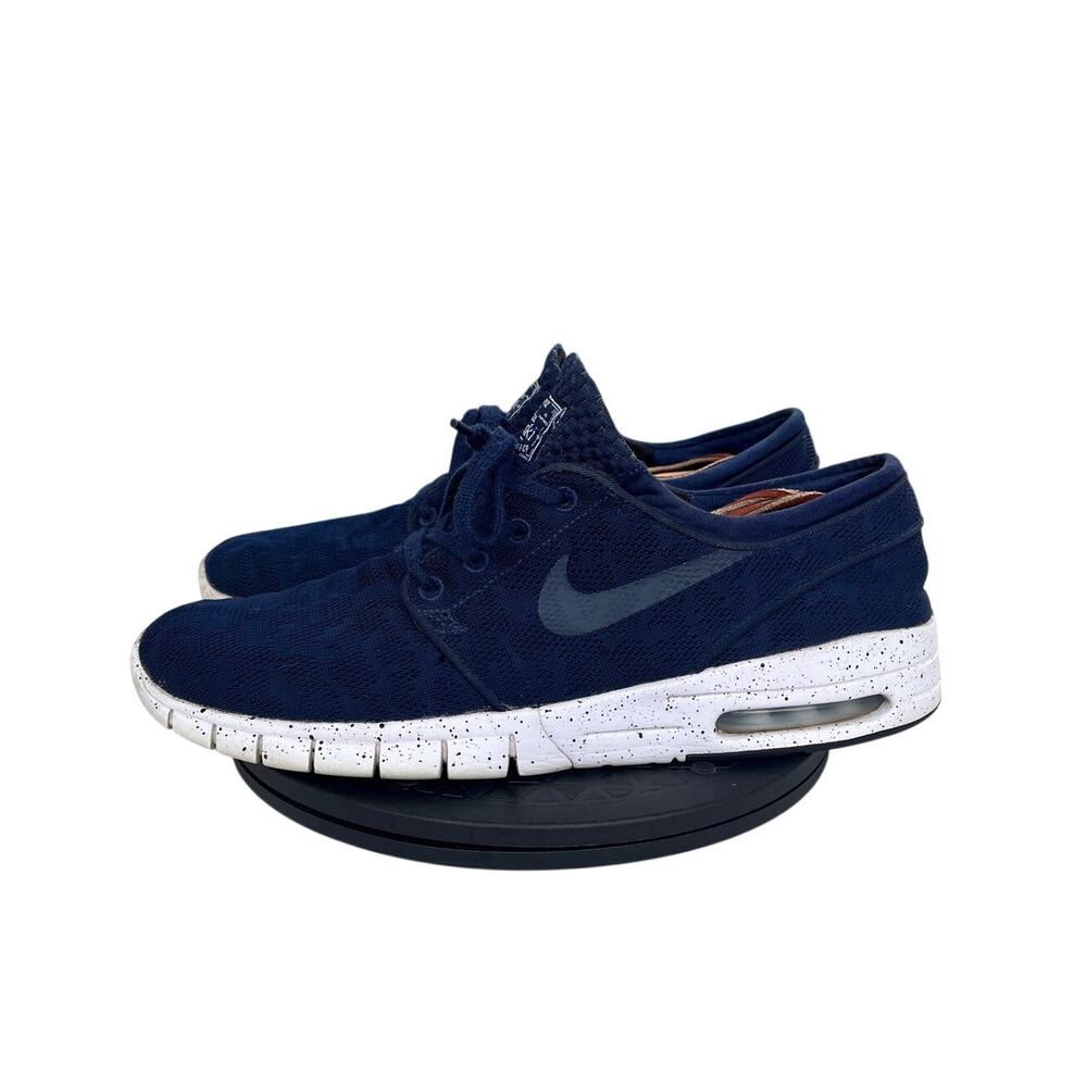 Mens Nike SB Stefan Janoski Max Sneakers Midnight Navy / Speckled White Size 12